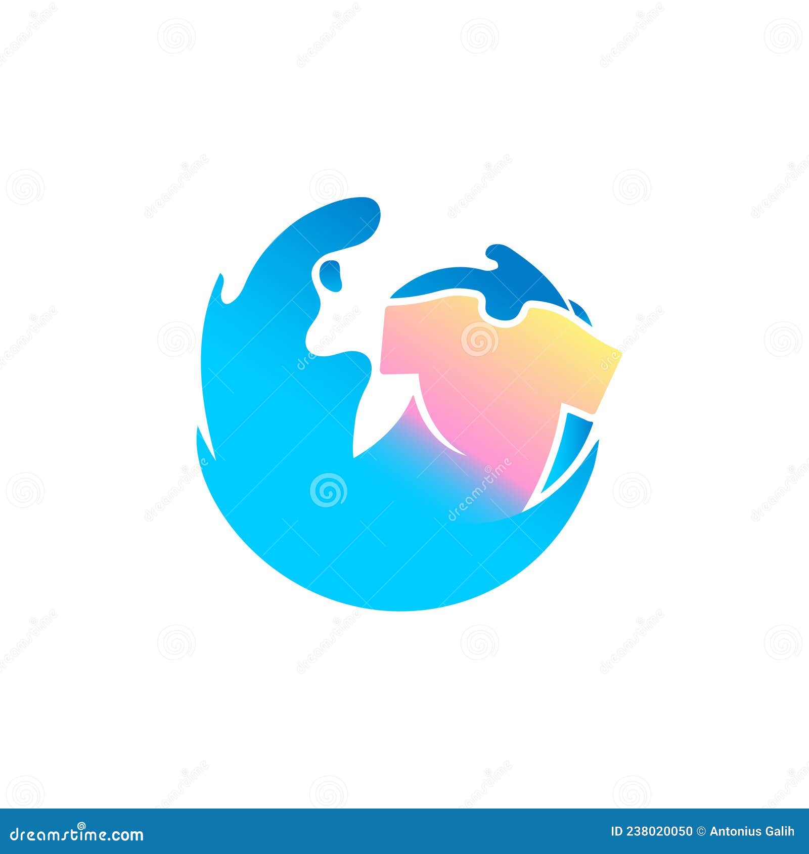 Laundry Logo Fast Laundry Clean Laundry Cloth Wash Logo Simple Logo with Ocean Wave Stock Vector
