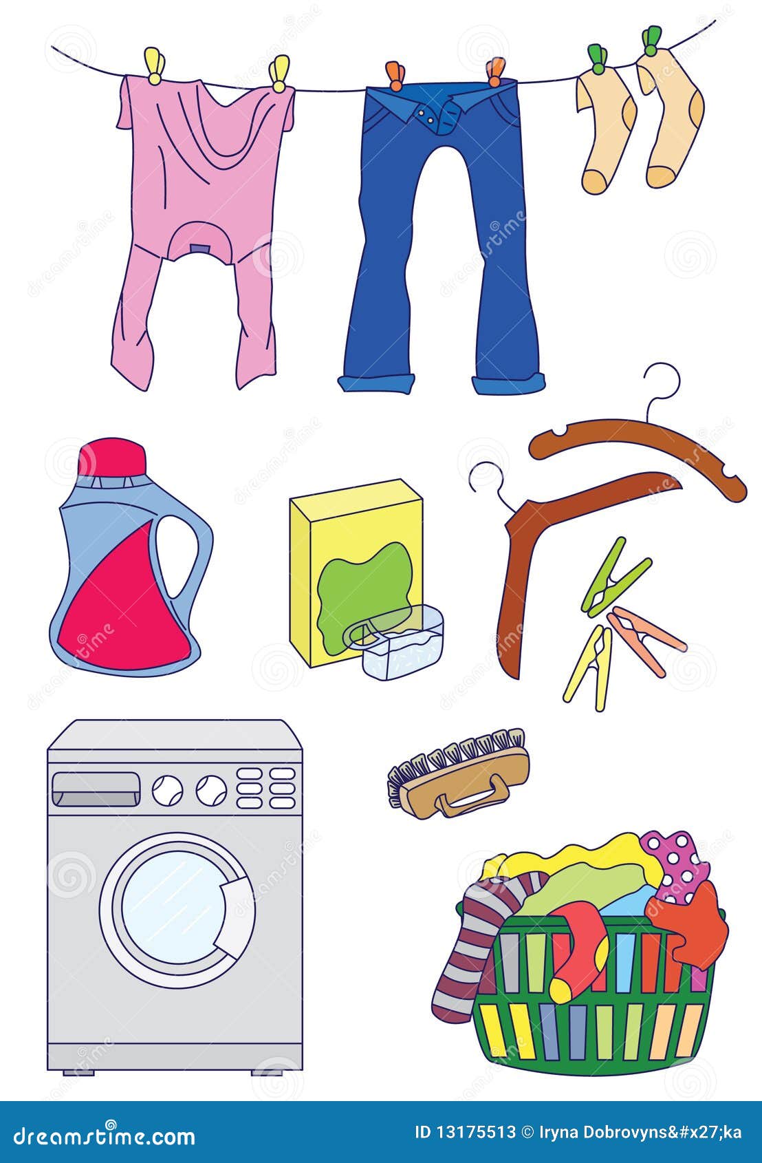 Laundry related icon set stock vector. Illustration of doodle 13175513