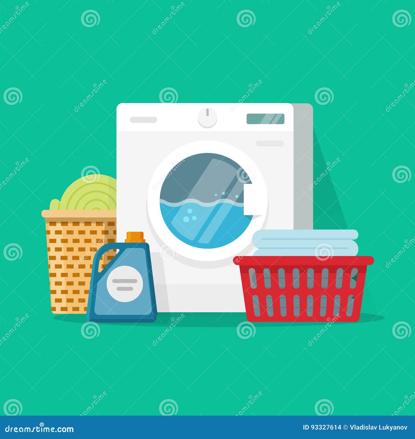 Cartoon Detergent Bottle. Blue Plastic Laundry Container Vector ...