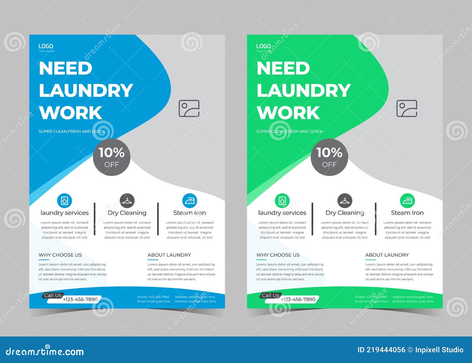 Laundry Service Flyer Template. Creative Laundry Service Poster For Ironing Service Flyer Template