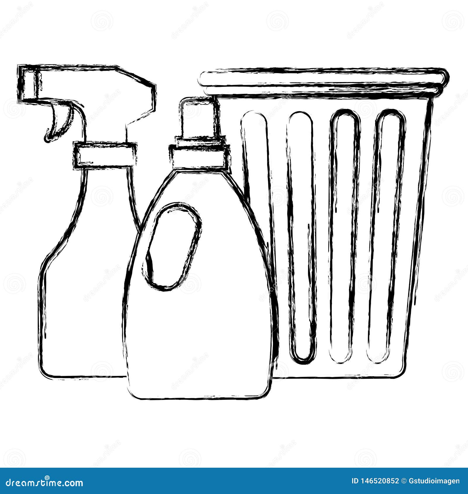 Laundry Service Plastic Bin Stock Illustration Illustration of