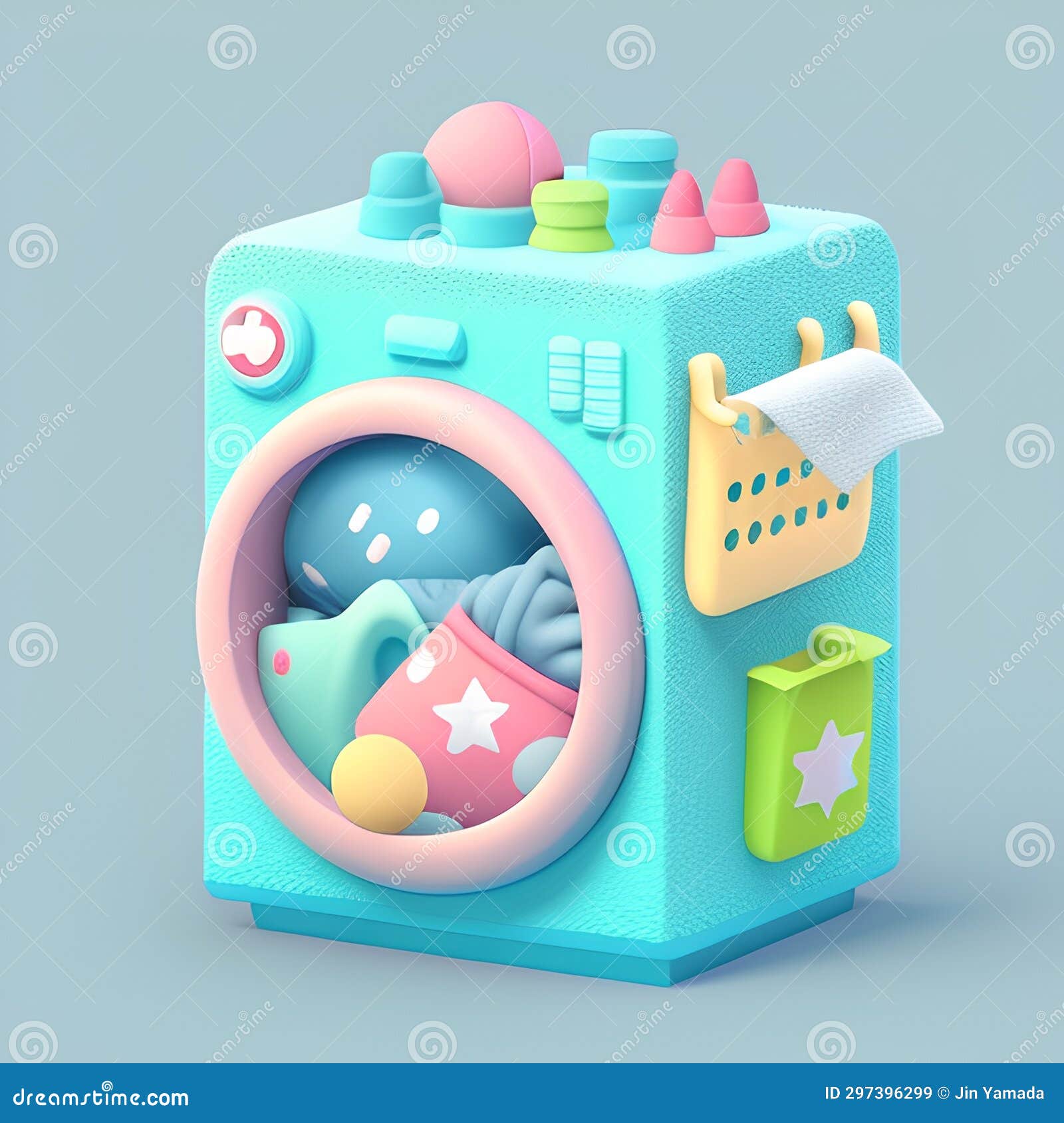 Laundry Service. Washing Machine. 3d Illustration Stock Illustration Illustration of clean