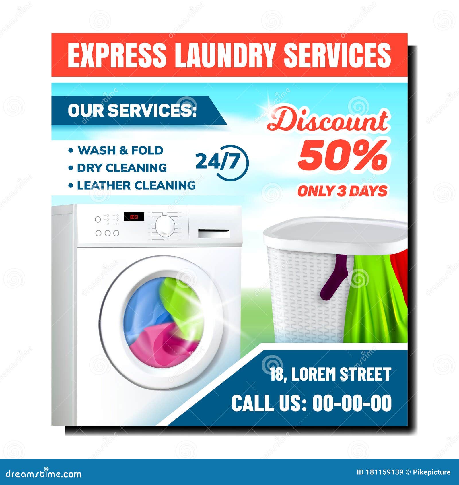  Laundry  Services Discount Banner  Vector Stock Vector 