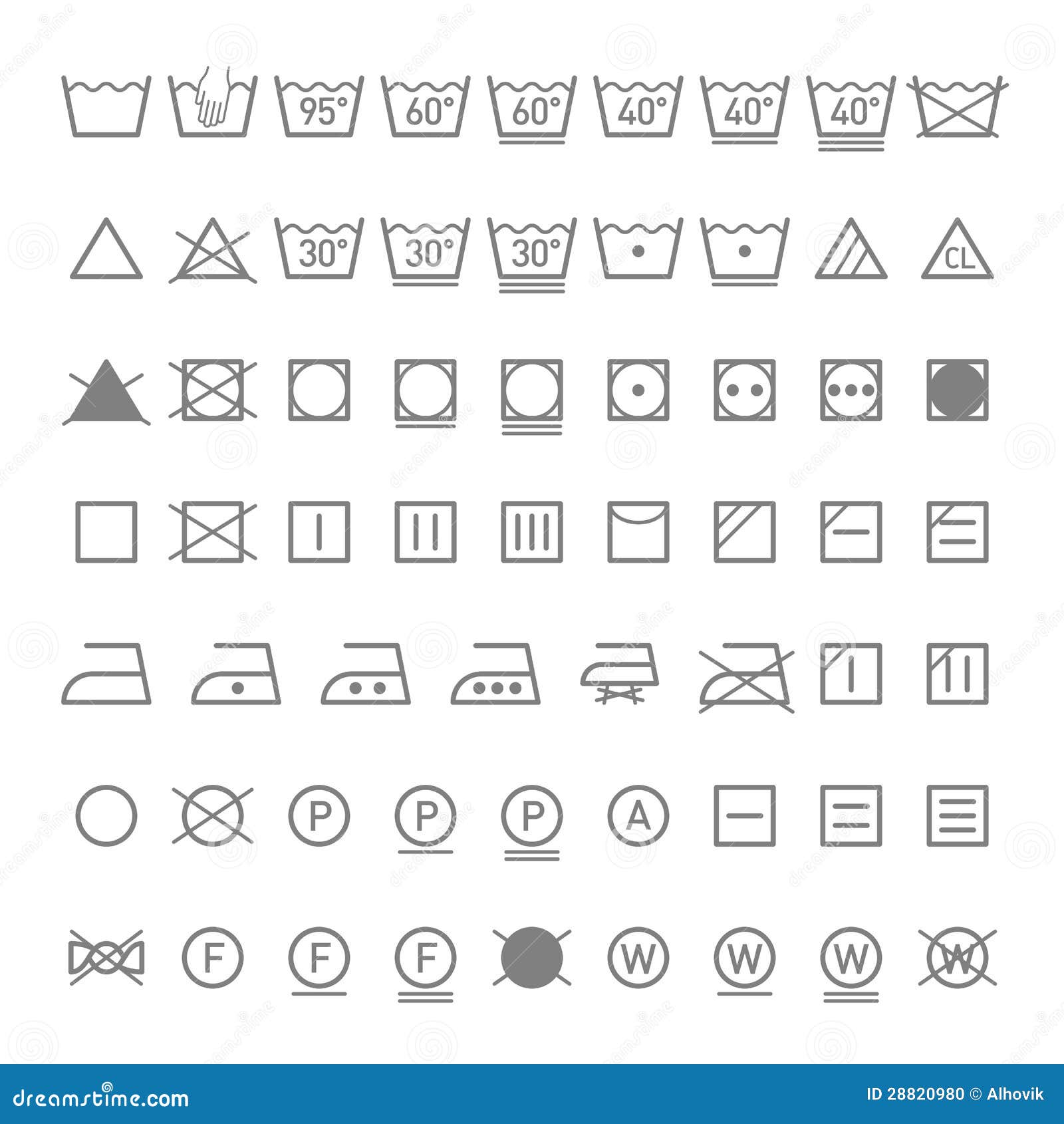 Laundry symbols stock vector. Illustration of label, guidance 28820980