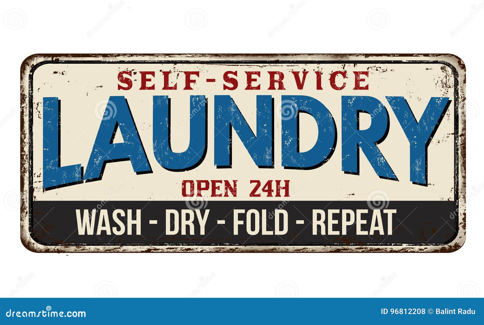 Download Laundry vintage metal sign stock vector. Illustration of rusted - 96812208