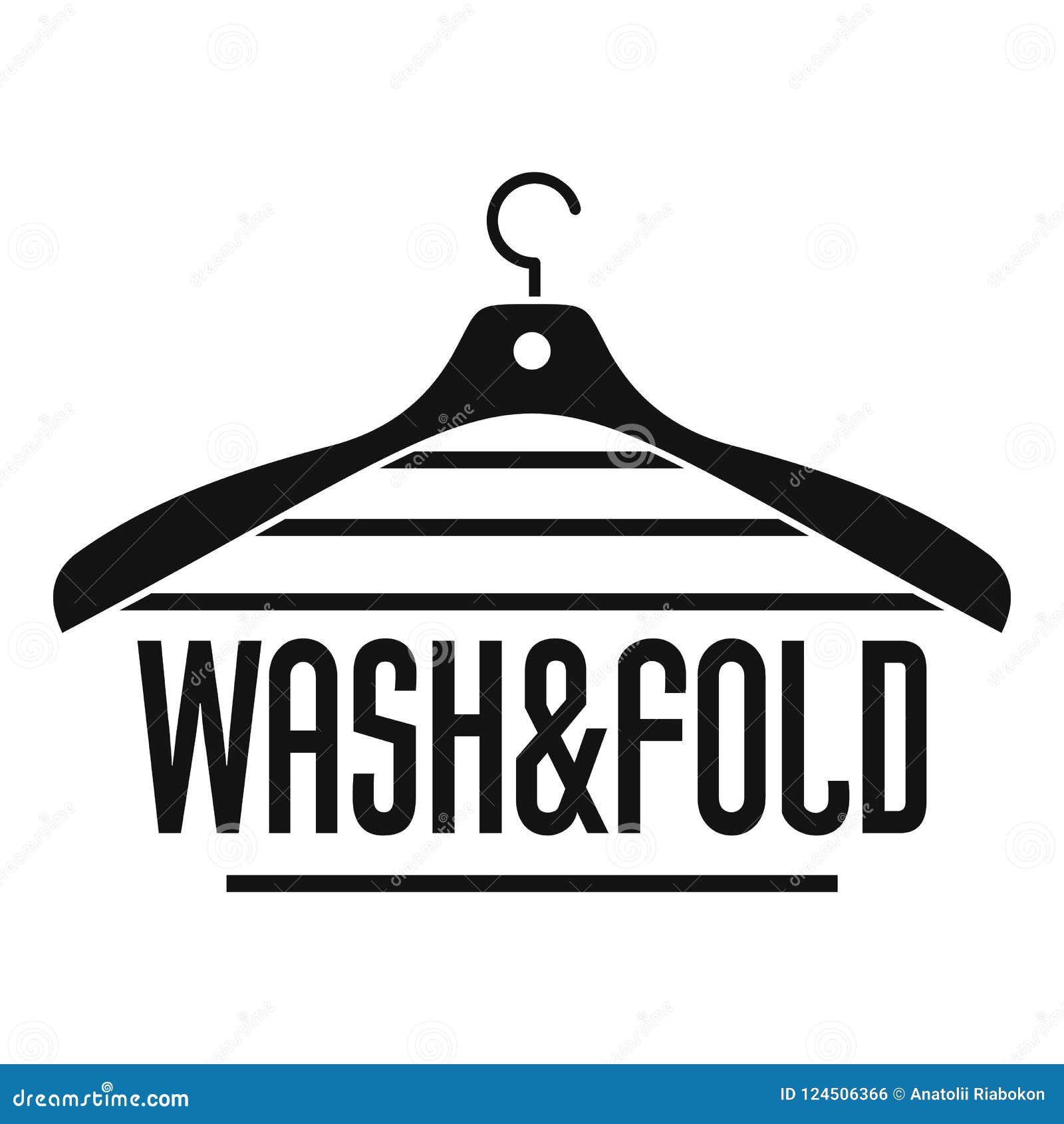 laundry wash and fold hanger logo, simple style