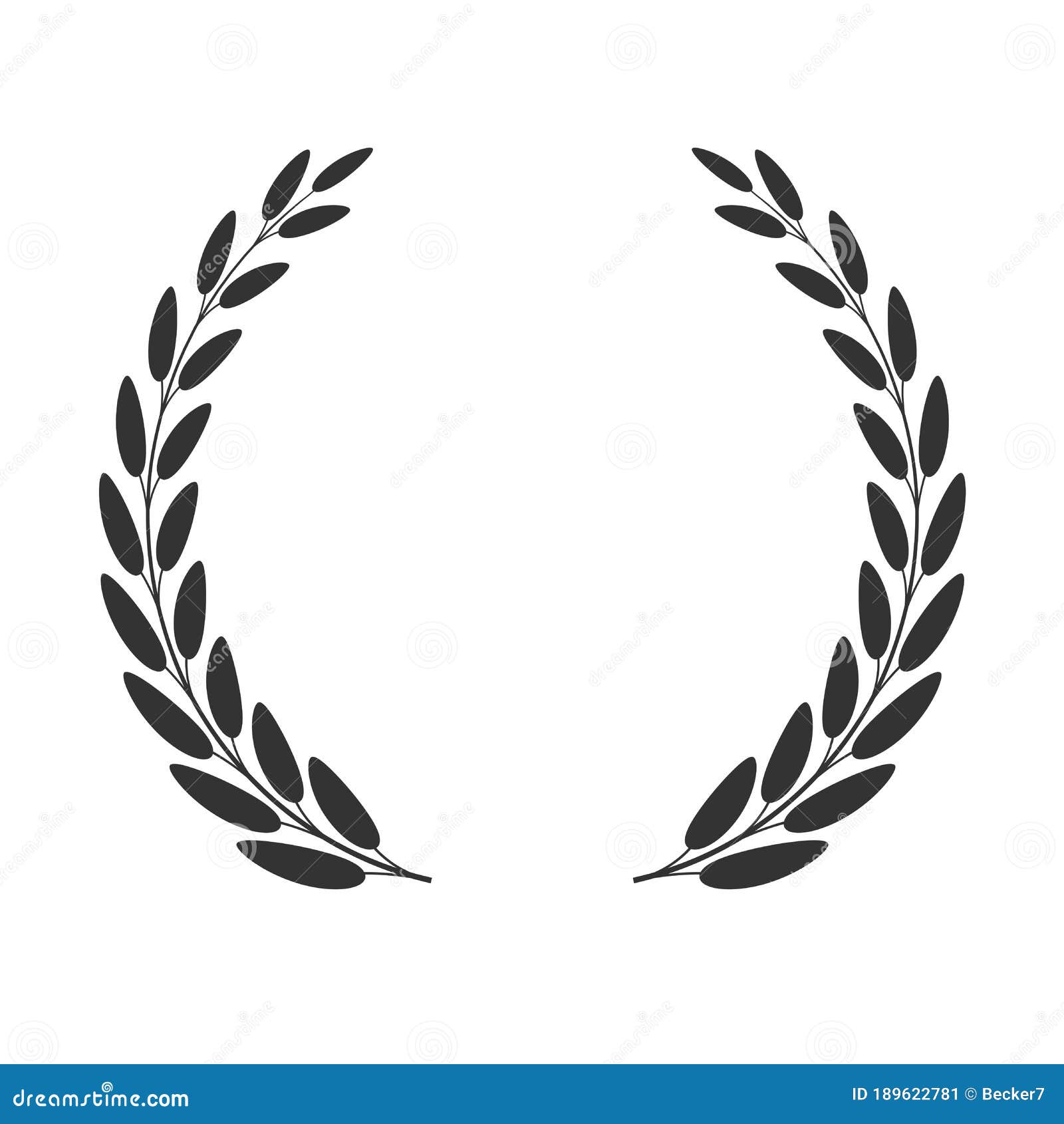 Laurel Wreath Isolated on White Background. Vector Icon Stock Vector ...