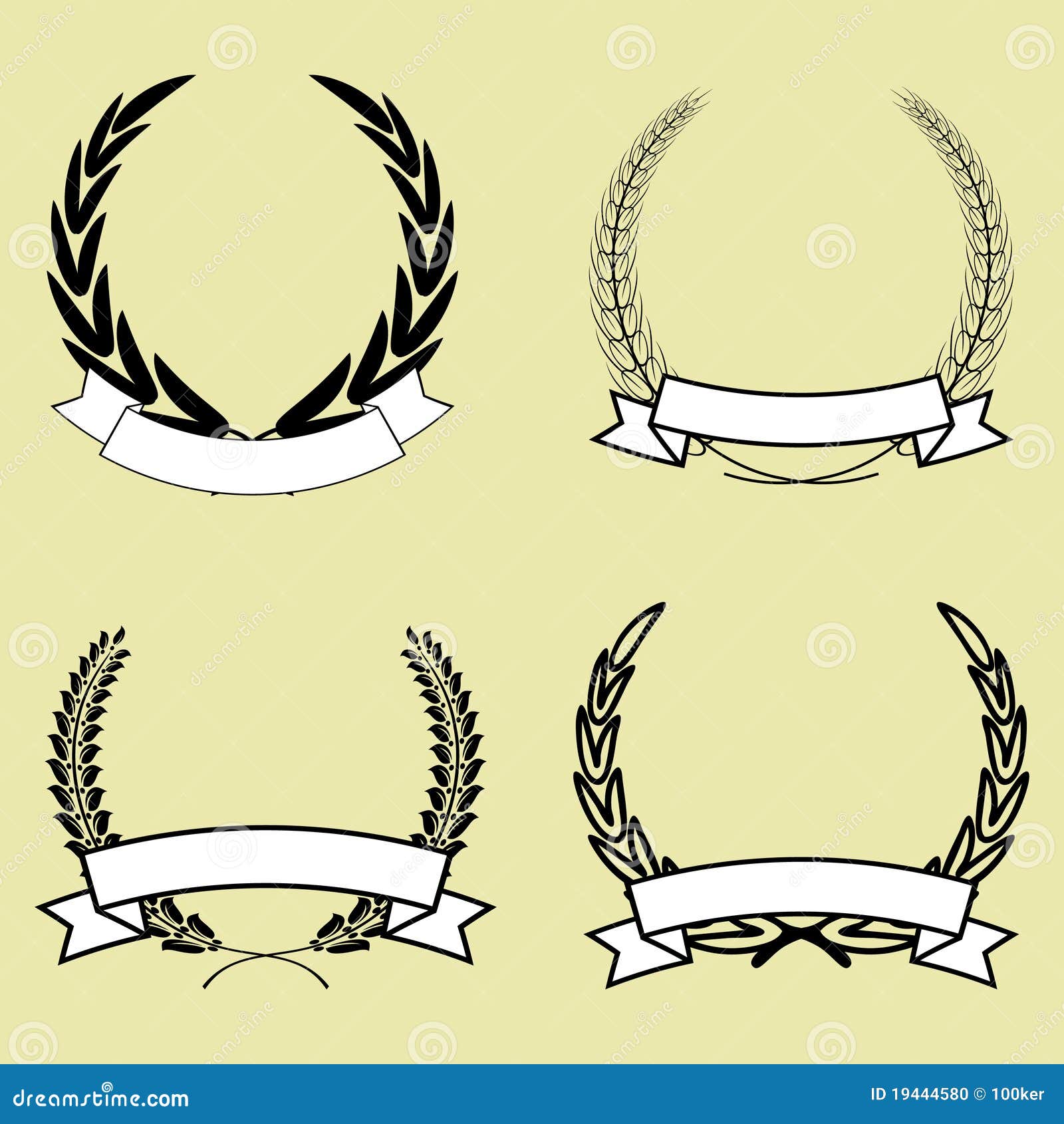 Laurel leaves ribbon icon Stock Vector by ©JBOY24 103224530