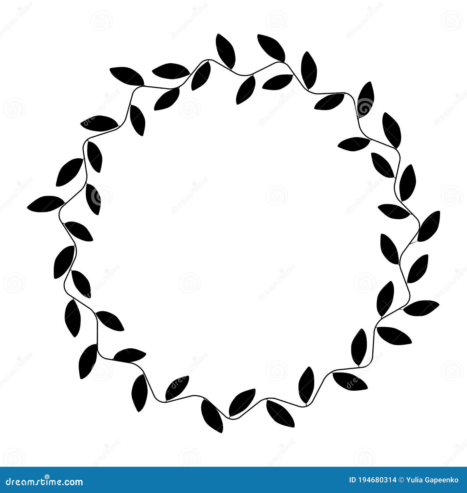 Laurel Wreath Silhouette Isolated on White Background. Vector ...