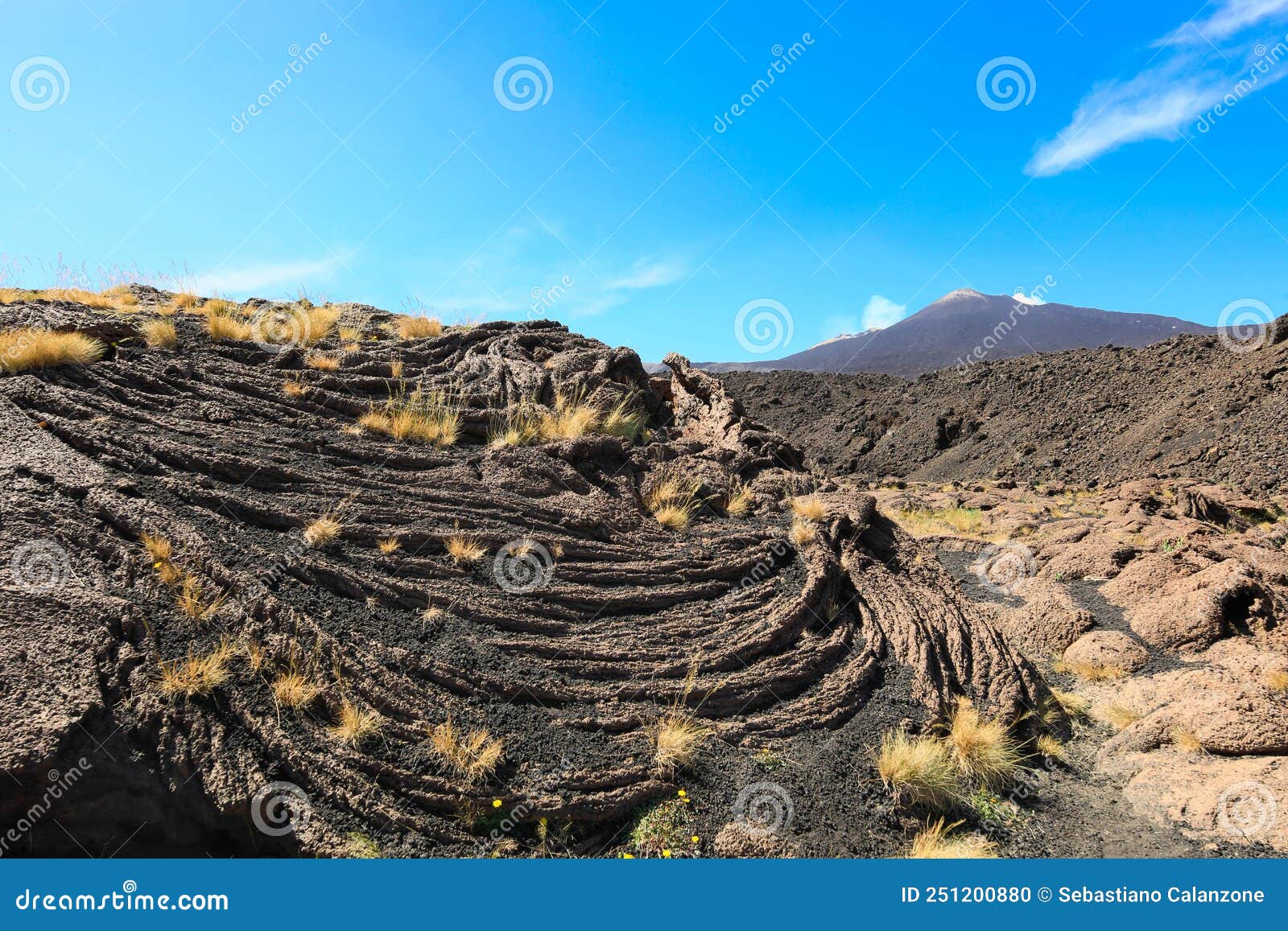 lava cordata pahoehoe sul vulcano etna