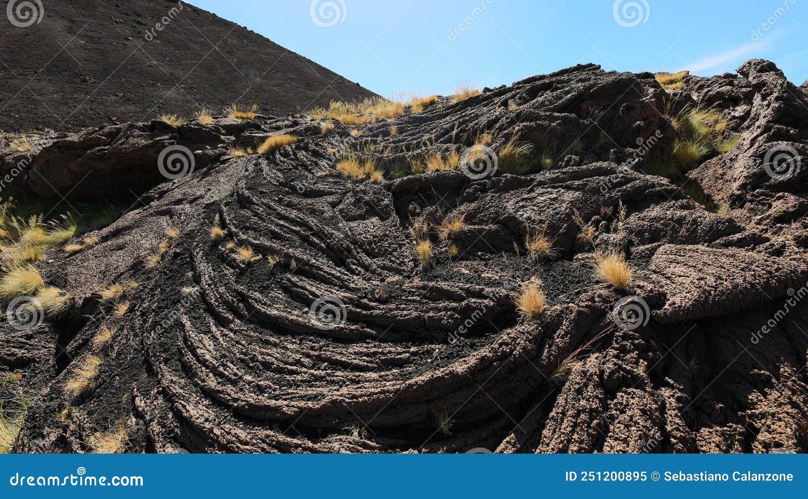 lava cordata pahoehoe sul vulcano etna