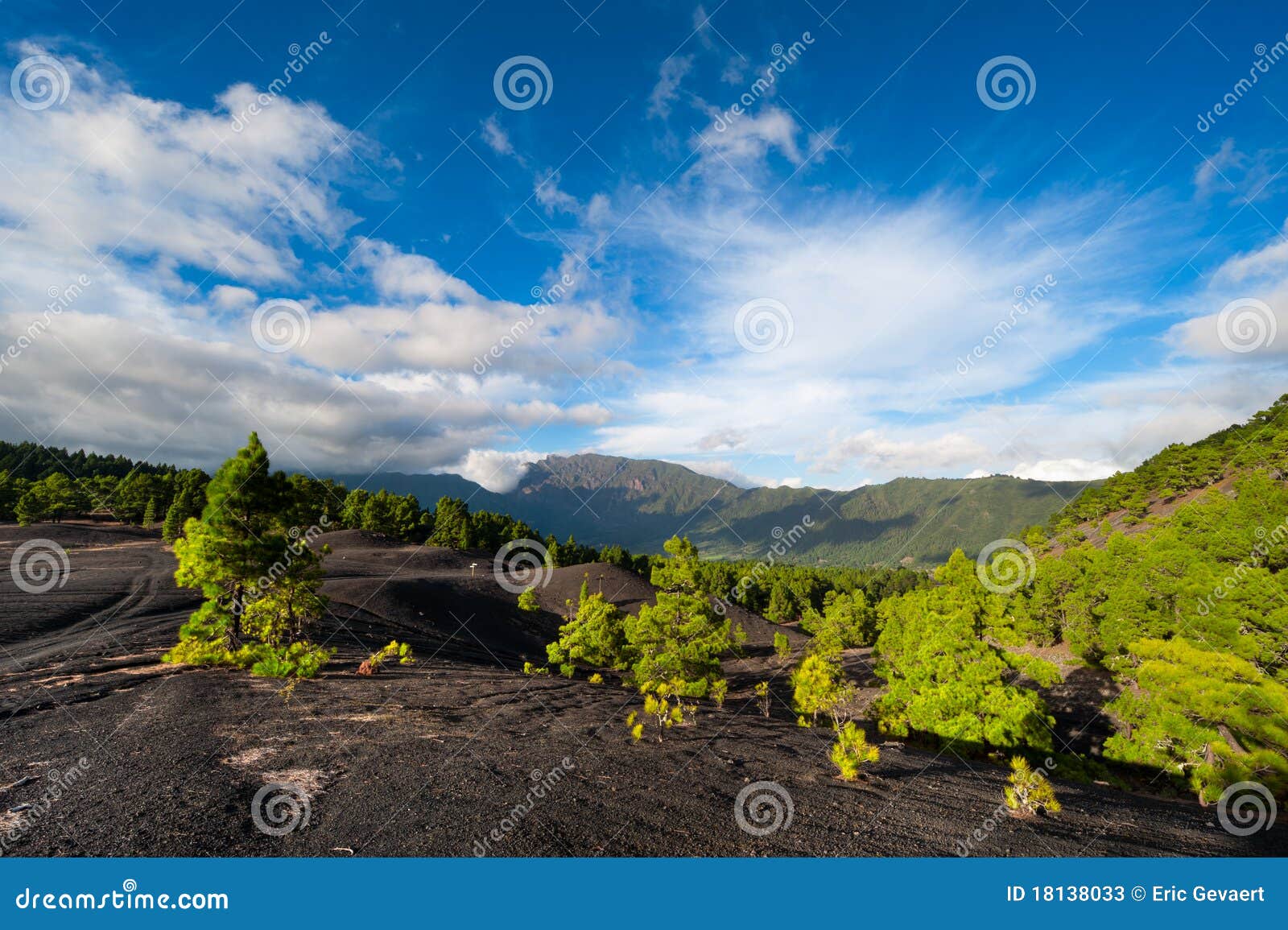 lava landscape on the cumbre nueva in la palma