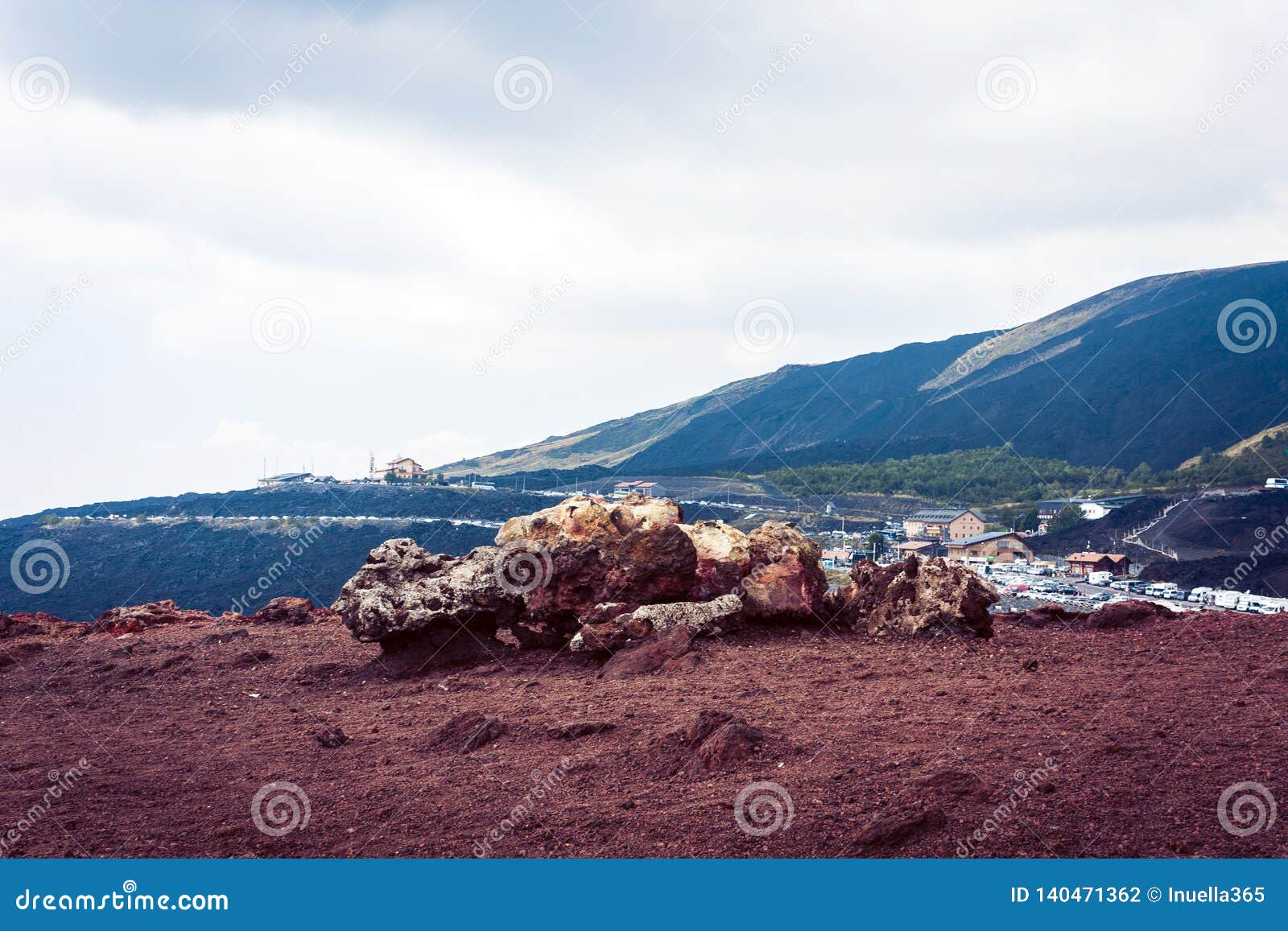 Lava On Mount Etna Active Volcano On The East Coast Of Sicily Italy