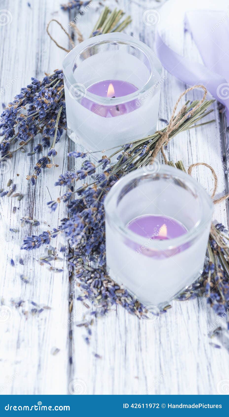 Lavender Candles stock photo. Image of background, lavandula 42611972