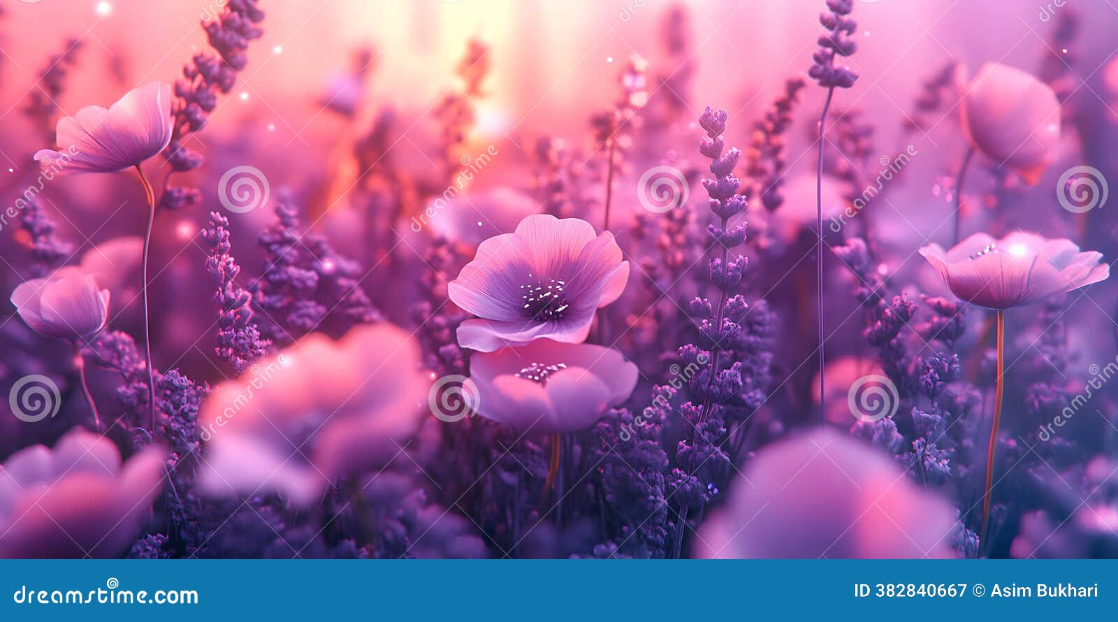 Lavender Fields Dreamy Purple Flower Background Stock Illustration -  Illustration of serene, botanical: 382840667, image size:1600x890
