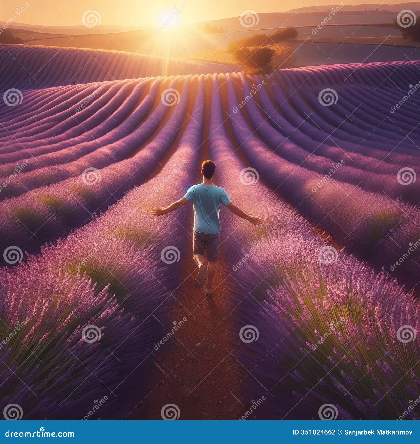 lavender fields a peaceful image of a man dancing through rollin