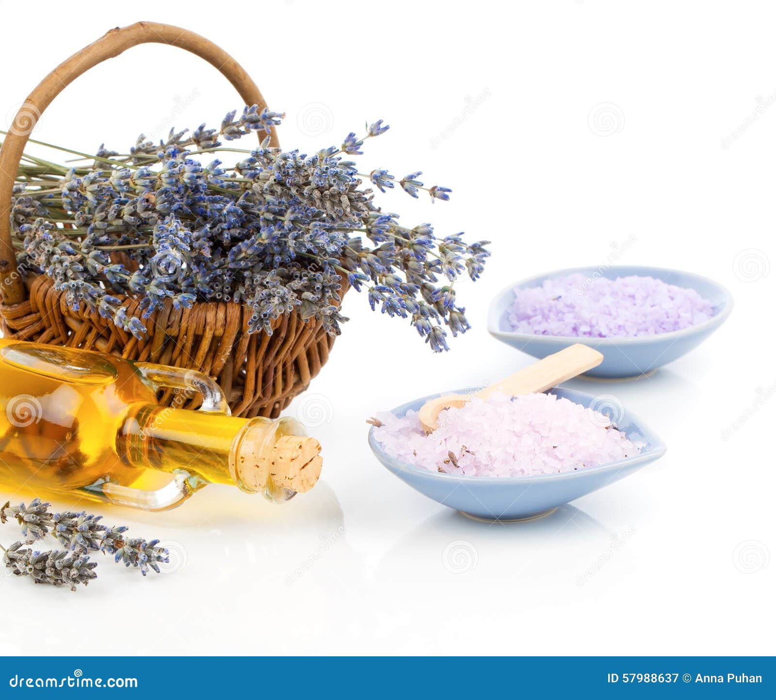 Lavender Flowers and Bath Salt Stock Image Image of brown, perfume