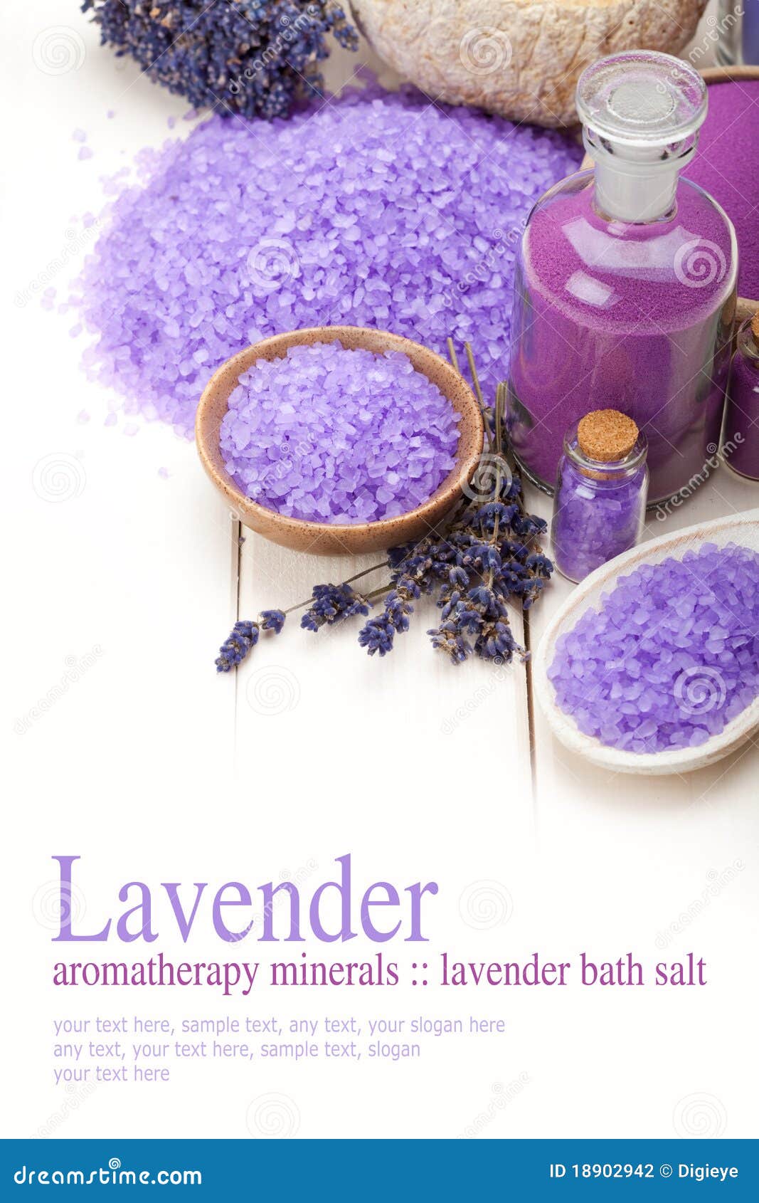 Lavender Minerals for Aromatherapy Stock Photo Image of body, mineral 18902942