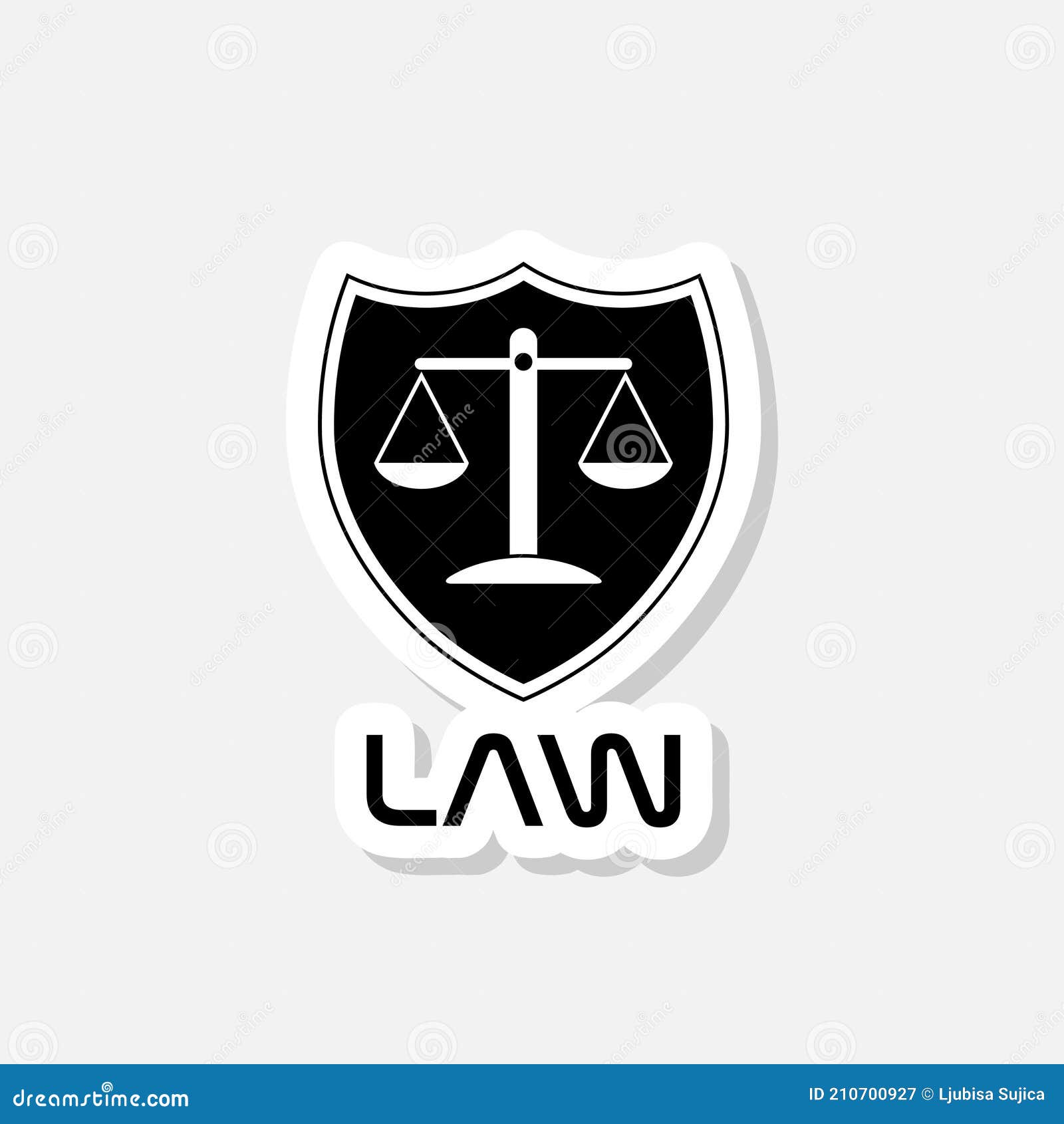 Law Balance Sign Logo Sticker Stock Vector - Illustration of illegal ...