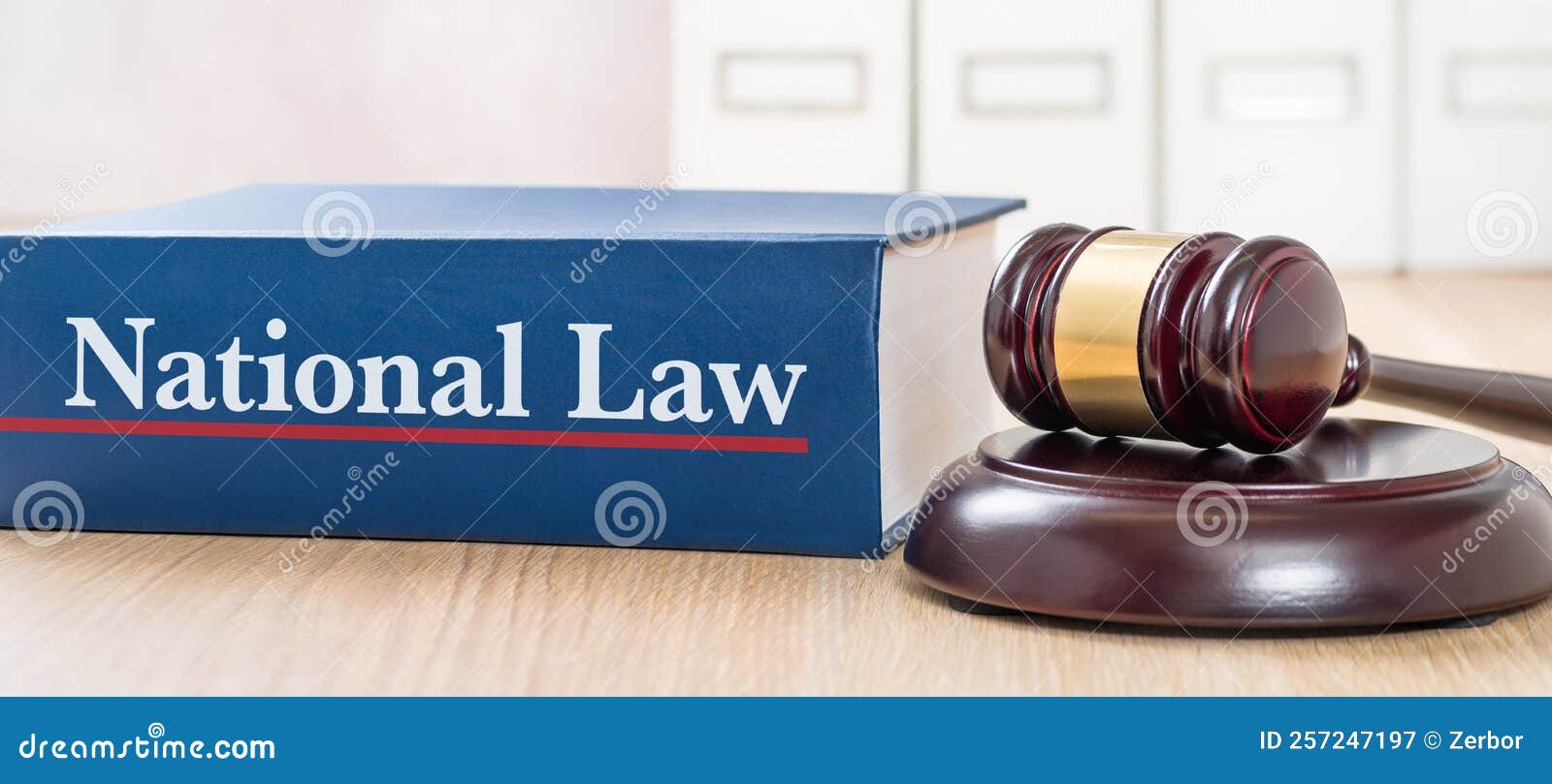 A Law Book with a Gavel National Law Stock Image Image of