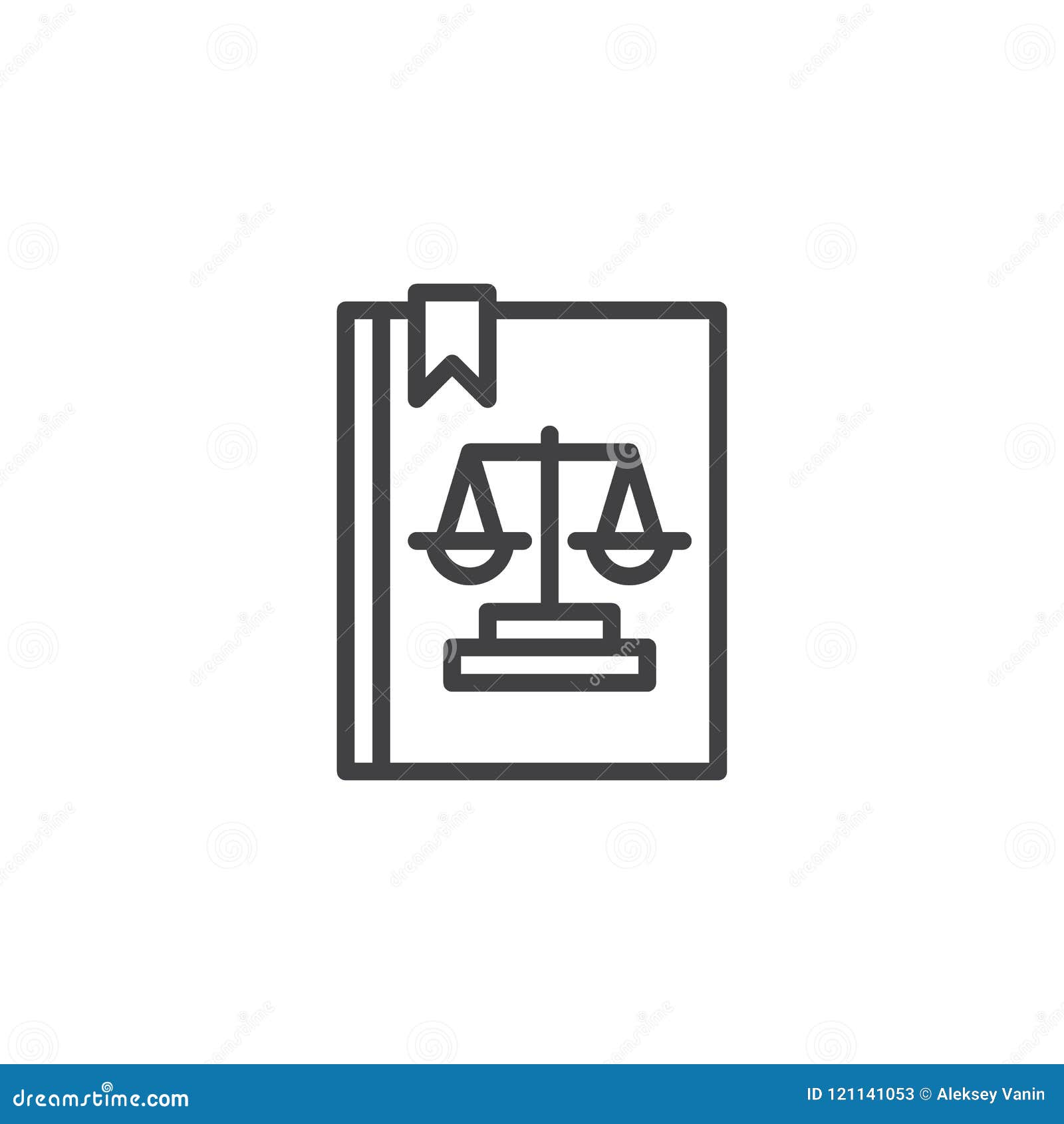 Law Book Outline Icon Stock Vector Illustration Of Education 121141053