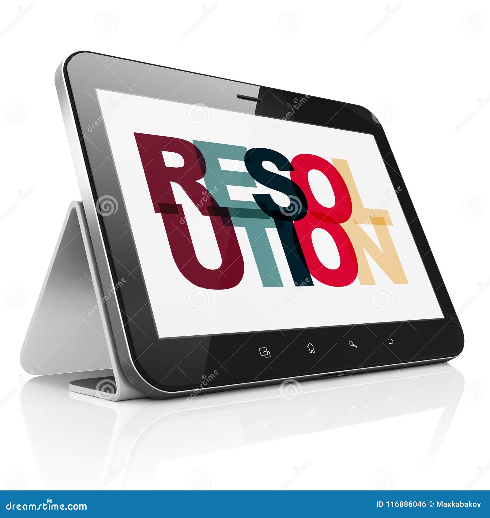 Law Concept Tablet Computer with Resolution on Display Stock