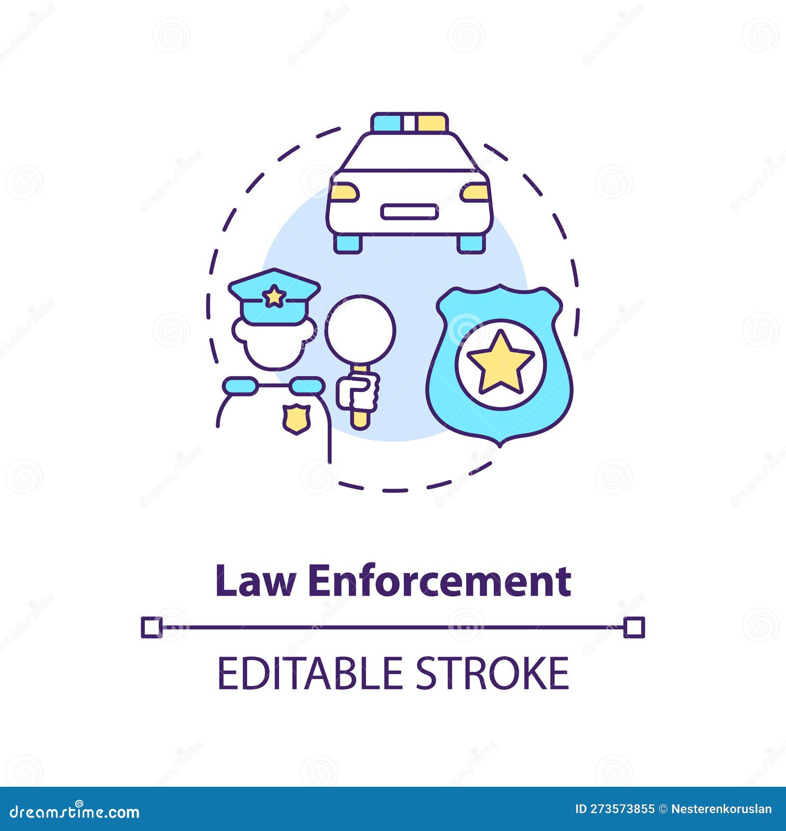 Law Enforcement Concept Icon Stock Vector - Illustration of legal