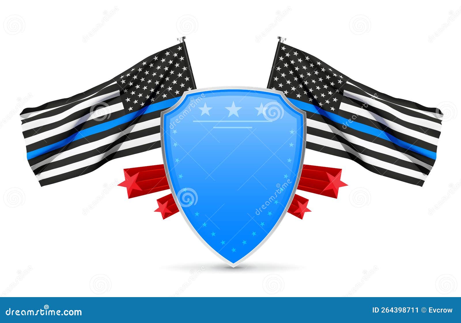 Law Enforcement Support Flags Stock Vector Illustration of patriotism
