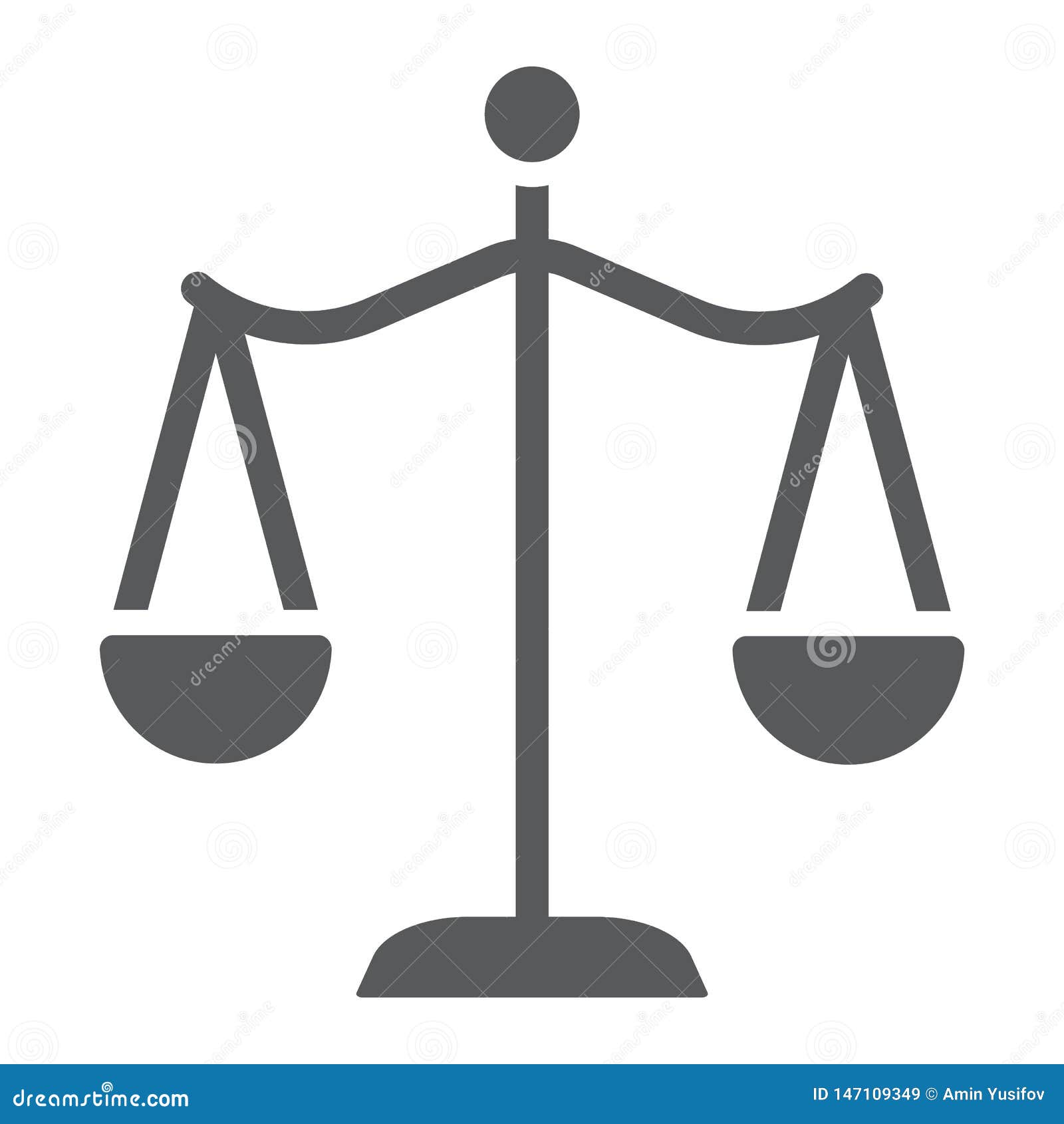 Law Scales Glyph Icon, Justice and Law, Balance Sign, Vector Graphics