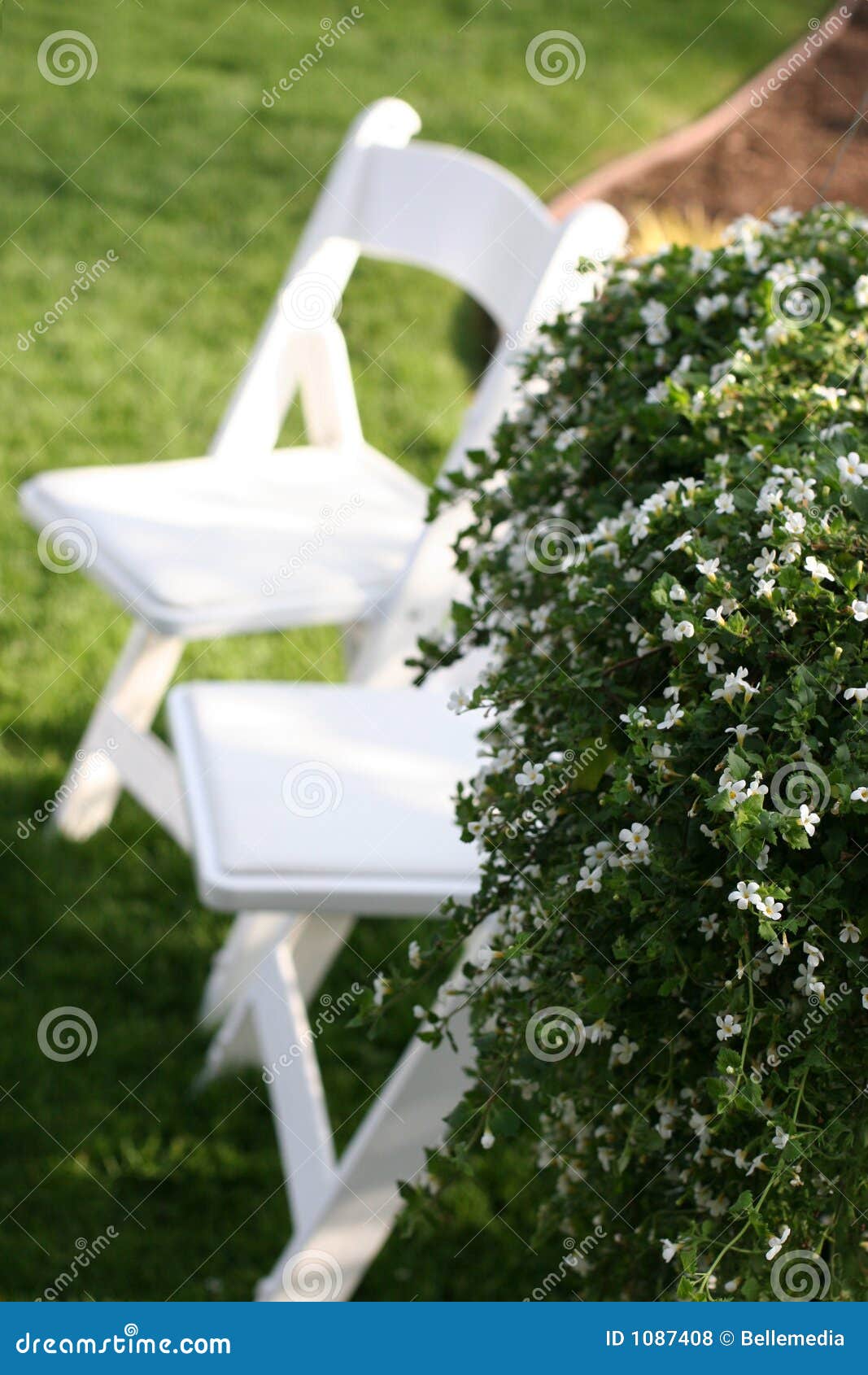 Lawn chairs in the grass stock photo. Image of spring 1087408