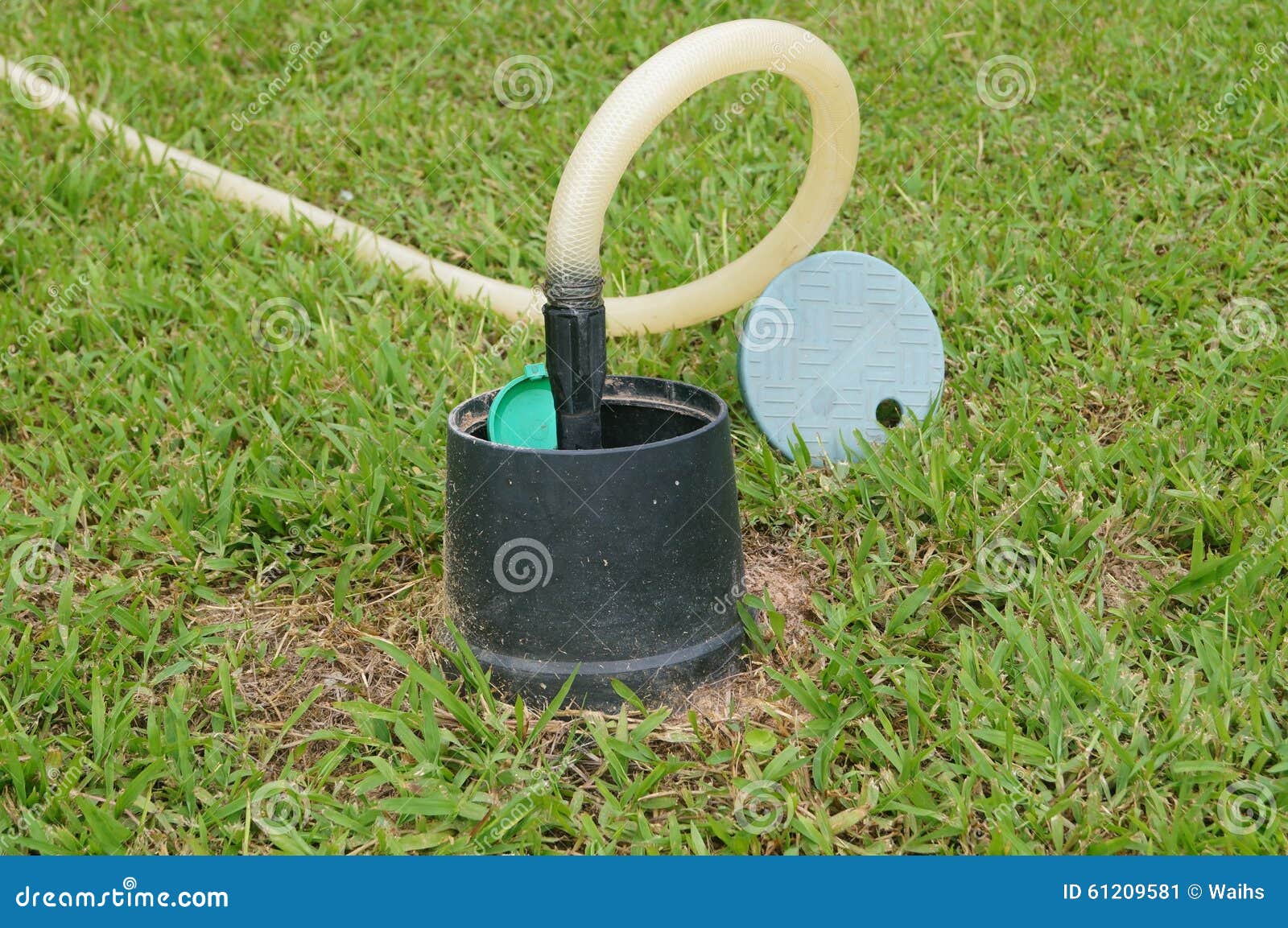Lawn irrigation facilities stock image. Image of irrigation 61209581