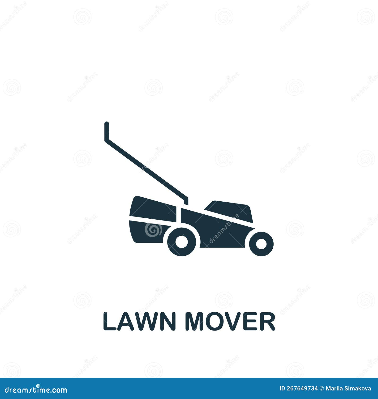Lawn Mover Icon. Monochrome Simple Sign from Agriculture Collection