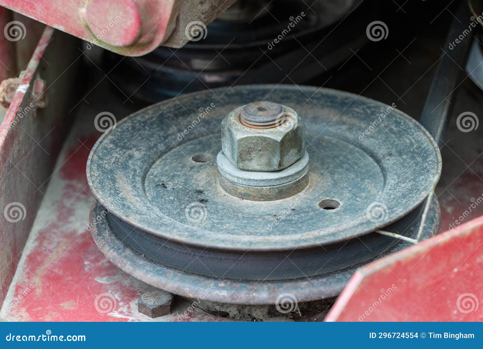 Lawn Mower Blade Pulley on Mower Deck Stock Photo Image of bumper, wheel 296724554