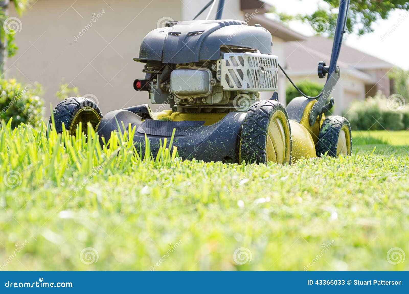 A Lawn Mower Cutting Grass Stock Photo - Image: 43366033