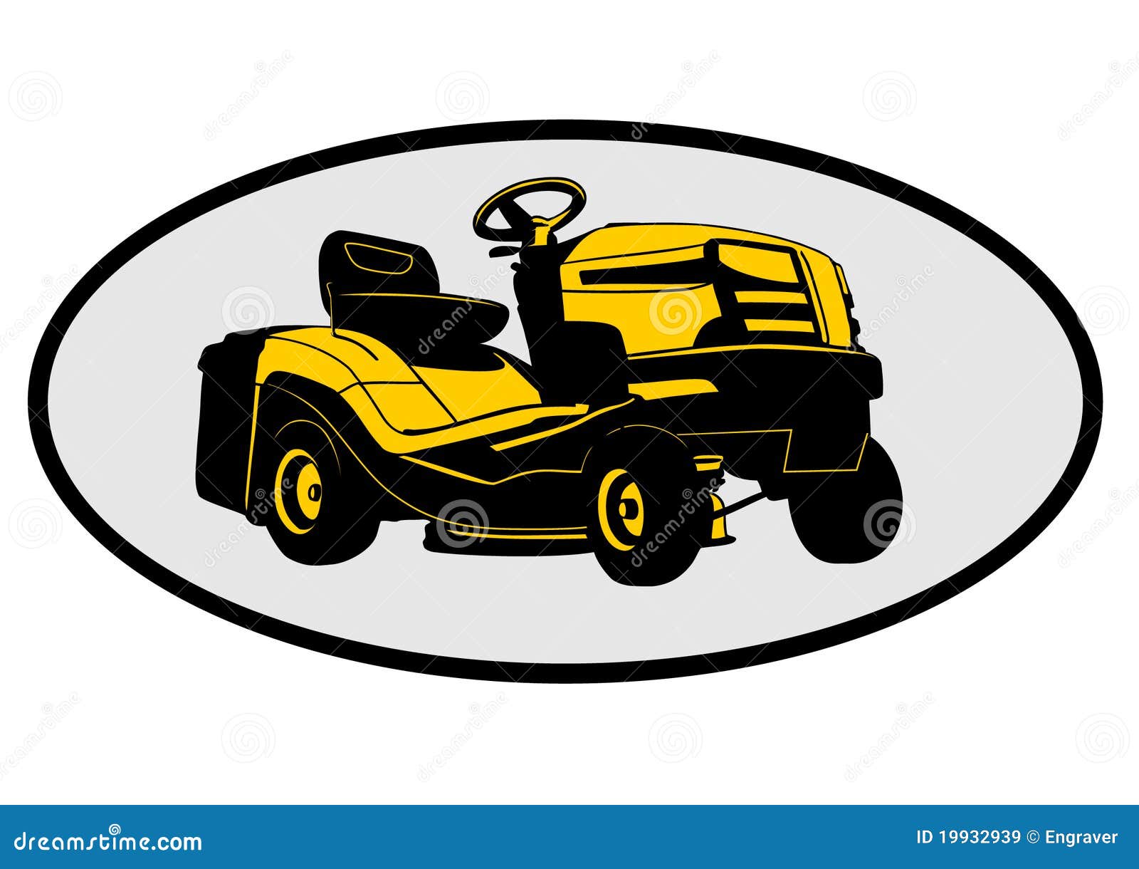 Lawn Mower Tractor Cartoon Vector 19932939