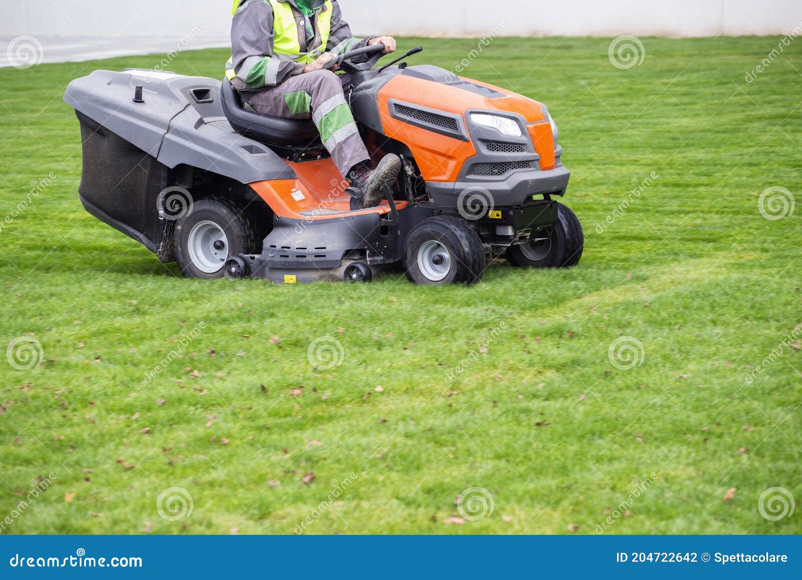 Lawn Tractor Mower in Motion Stock Photo Image of outdoor, sign