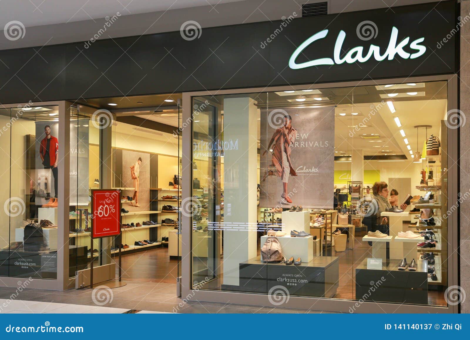 Clarks shoe store front editorial 