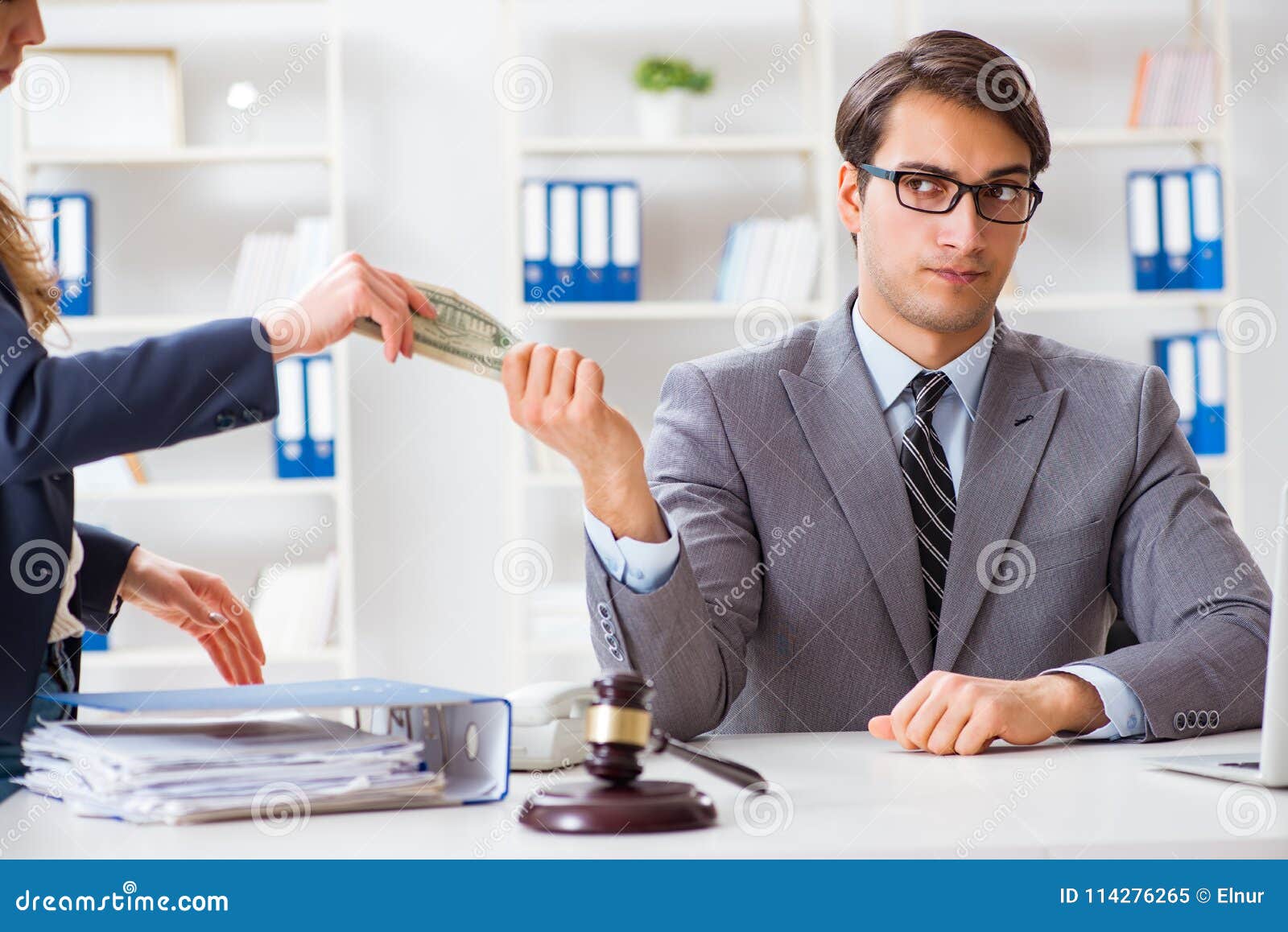 The Lawyer Being Offered Bribe for His Services Stock Image Image of