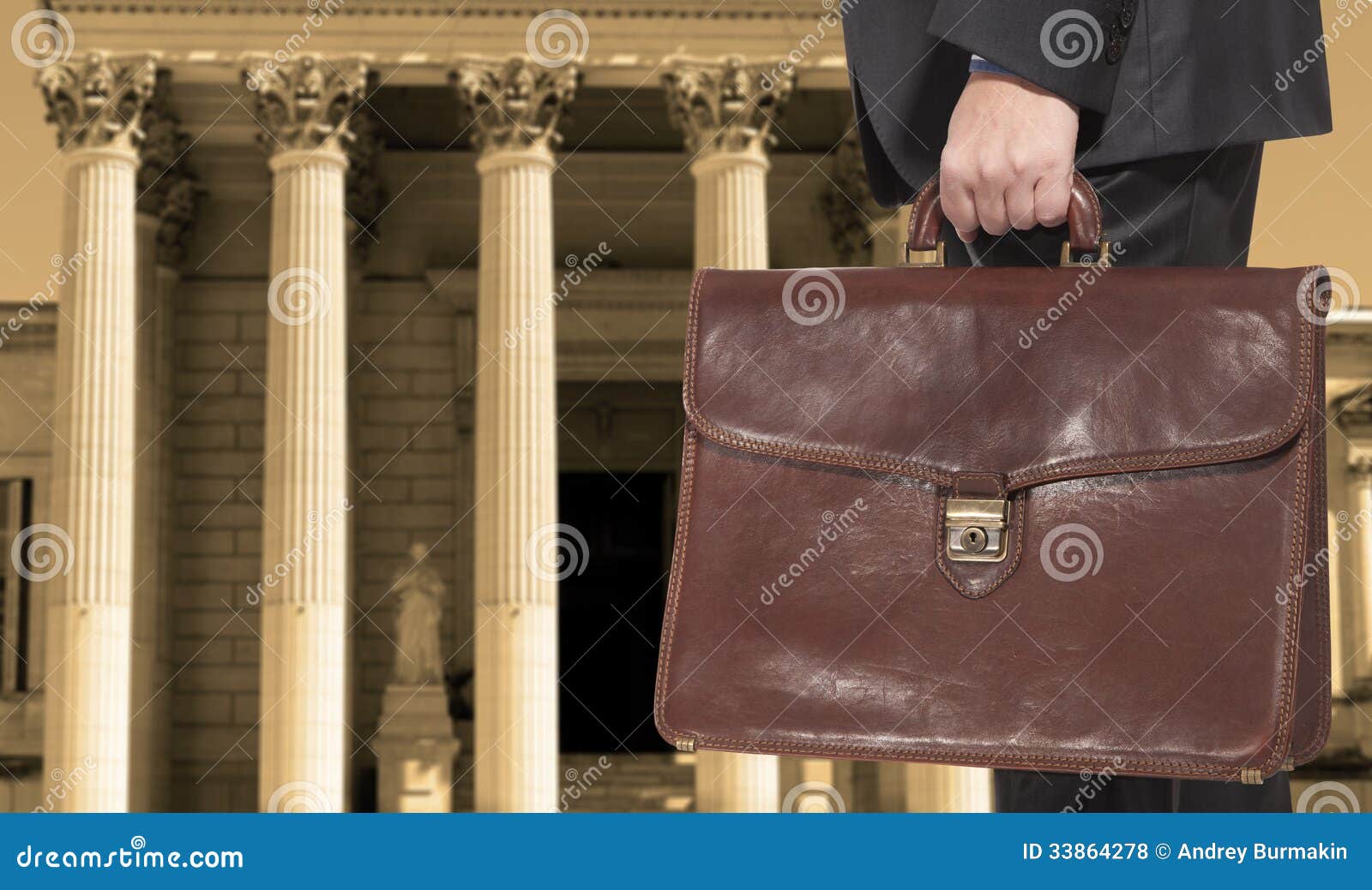 A lawyer with a briefcase stock photo. Image of courtroom 33864278