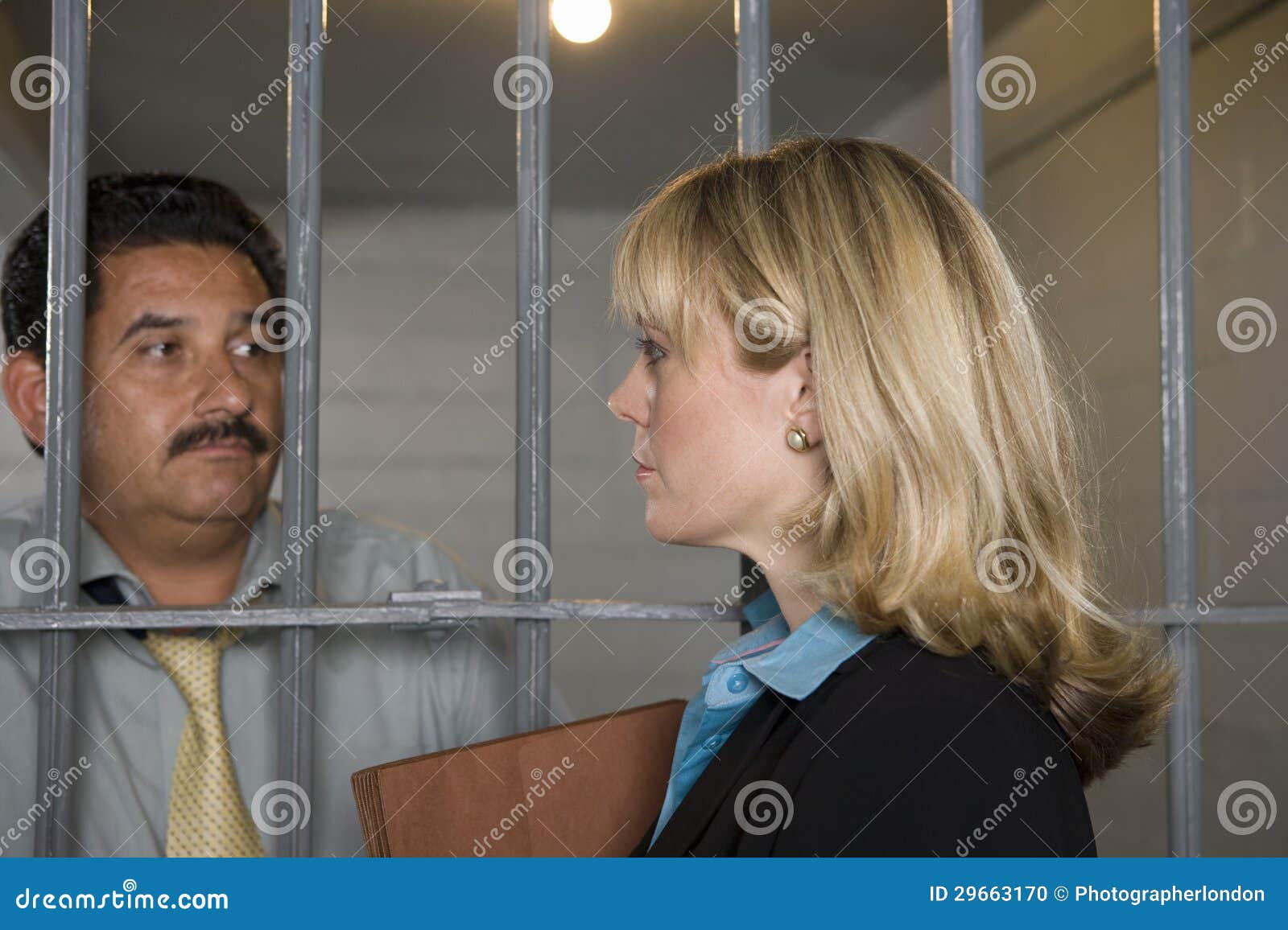 Lawyer with Criminal Behind Bars Stock Photo Image of jail, justice