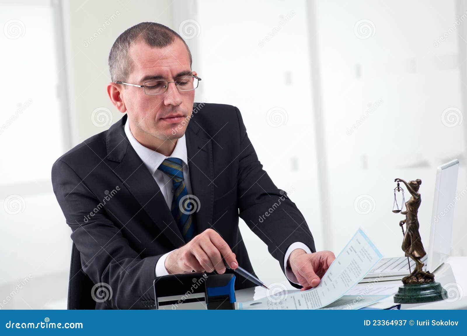 Lawyer on his workplace stock image. Image of male, businessman 23364937