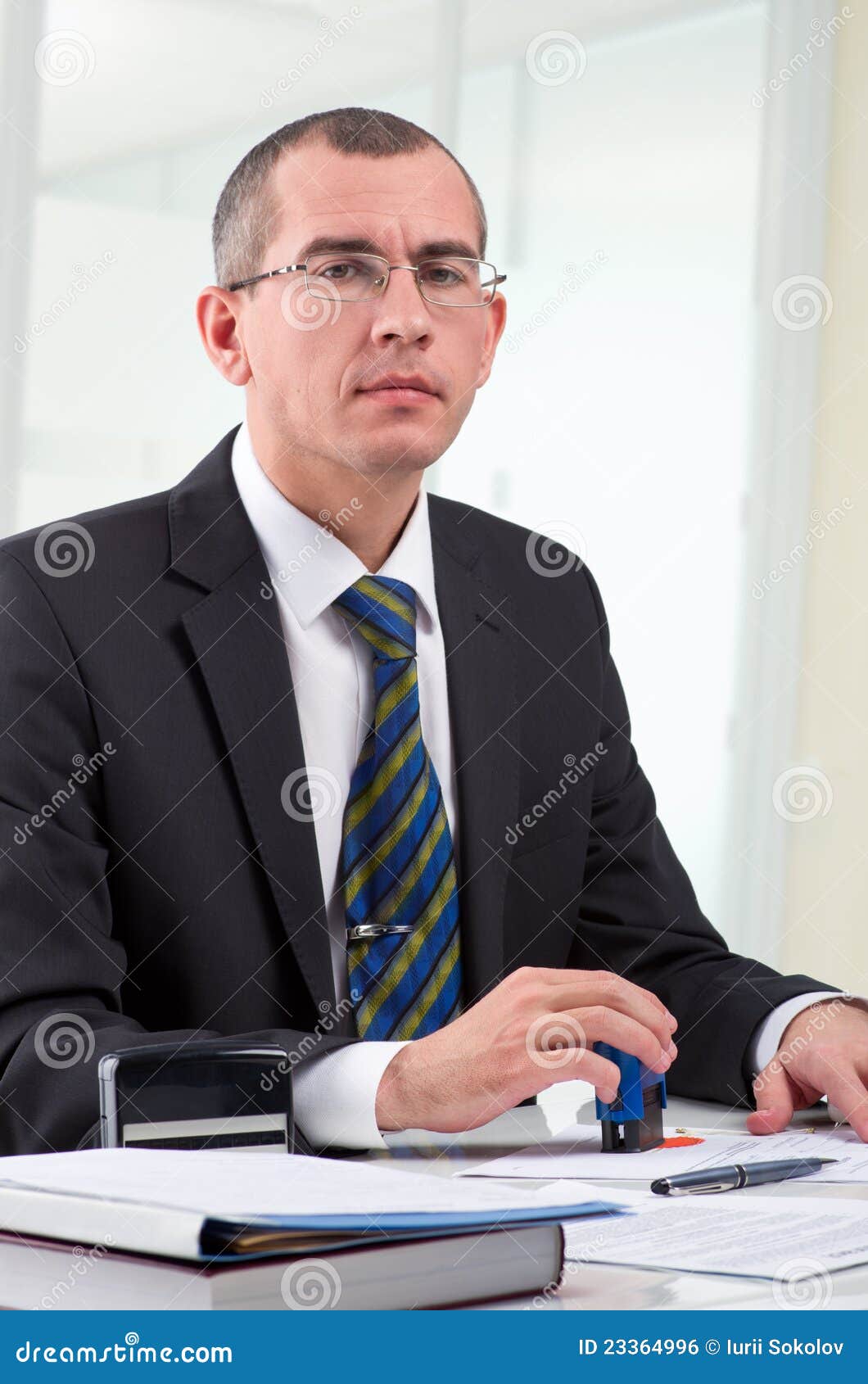 Lawyer on his workplace stock photo. Image of letter 23364996