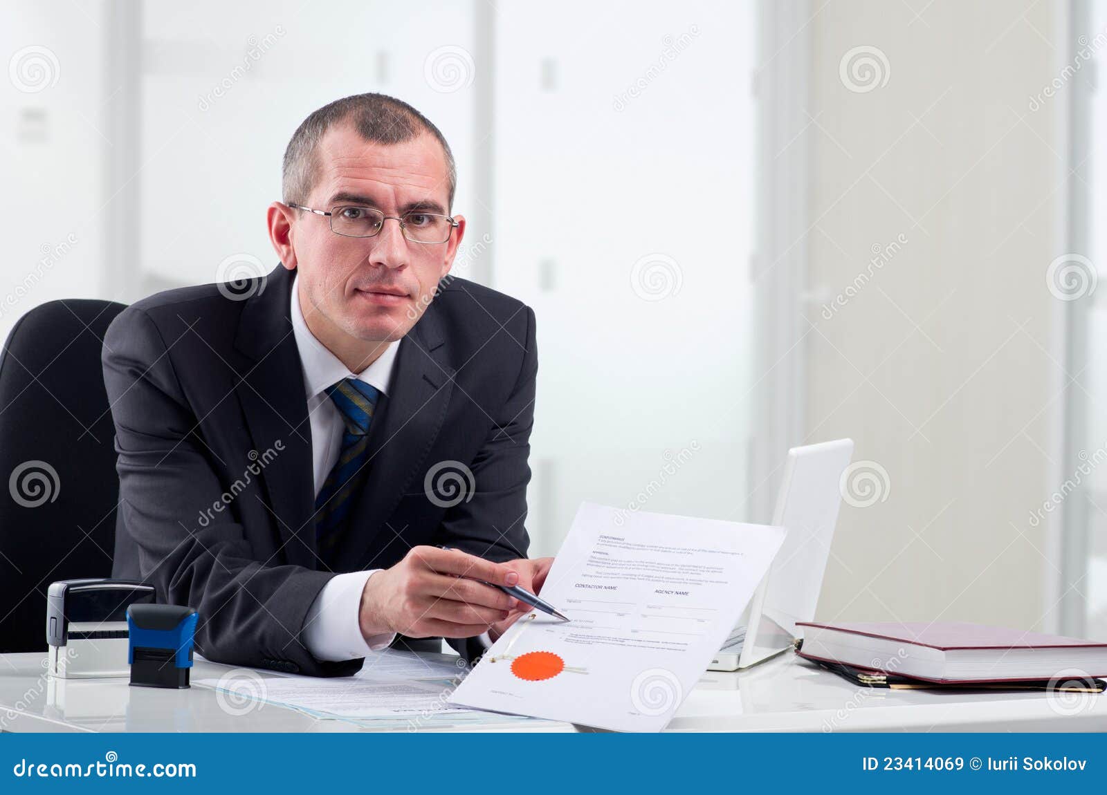 Lawyer on his workplace stock image. Image of clerk, office 23414069