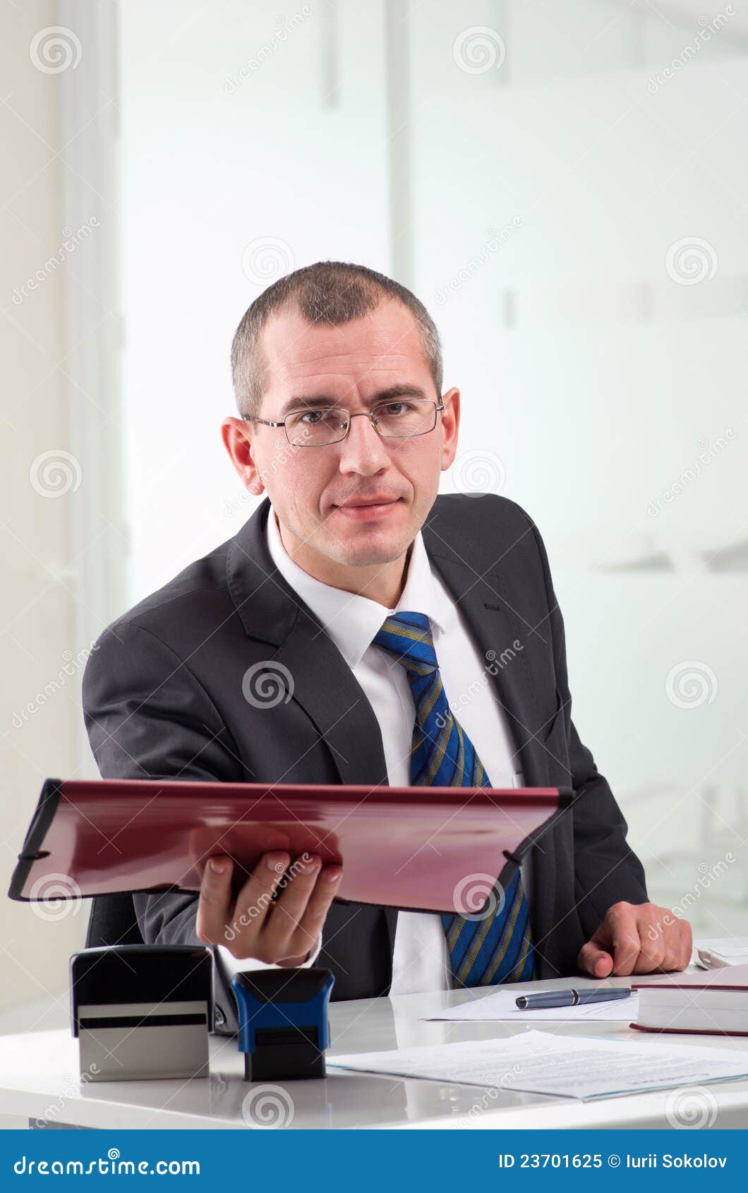 Lawyer on his workplace stock image. Image of business - 23701625