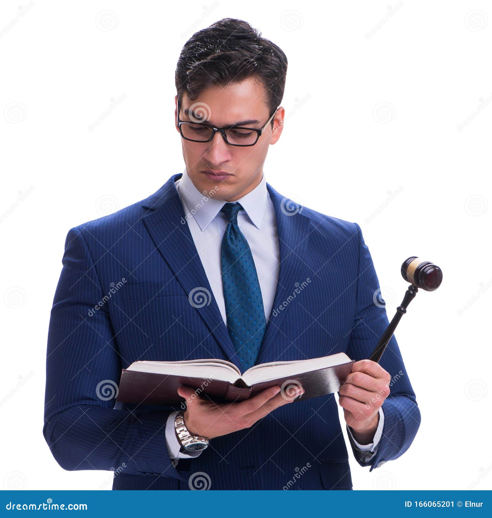 Lawyer Law Student with a Gavel Isolated on White Background Stock Image Image of isolated