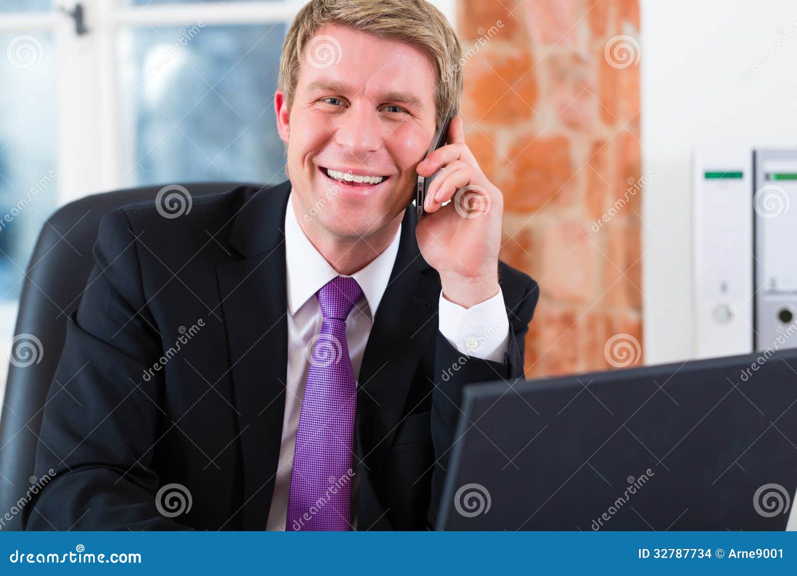 Lawyer in Office Sitting on the Computer Stock Photo Image of attorney, phone 32787734