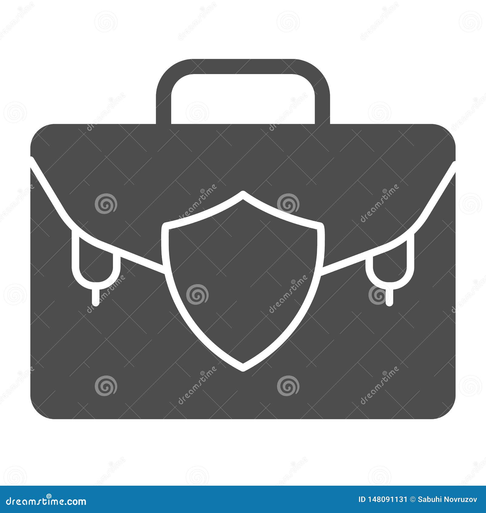 Lawyer Portfolio Solid Icon. Suitcase Vector Illustration Isolated on