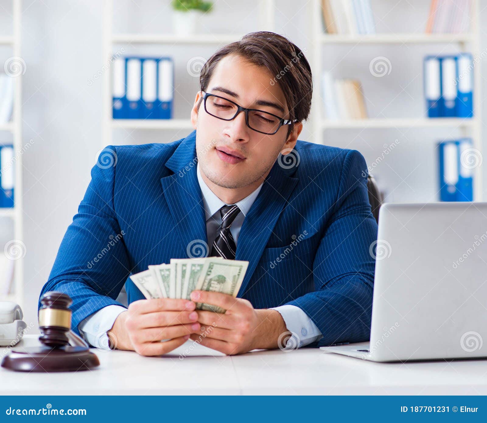 Lawyer Receiving Money As Bribe Stock Image Image of criminal, deal