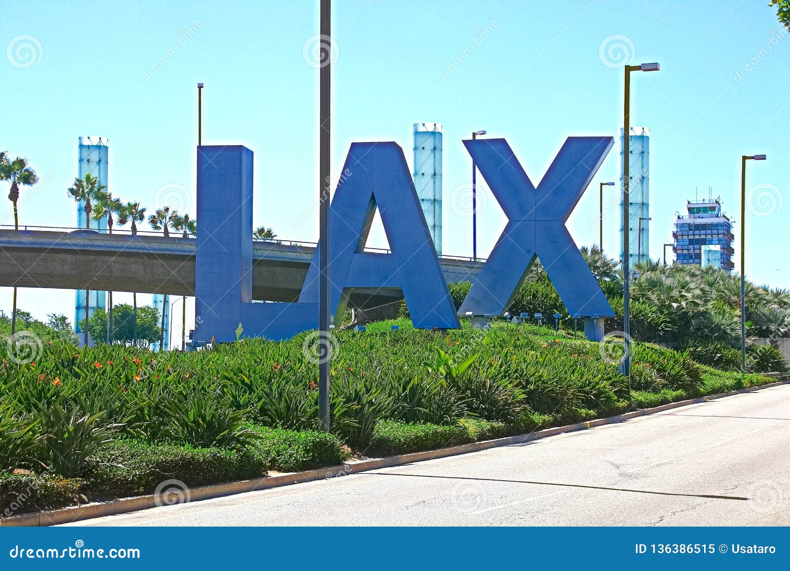 LAX Airport Sign in Los Angeles Editorial Image - Image of city, sign ...