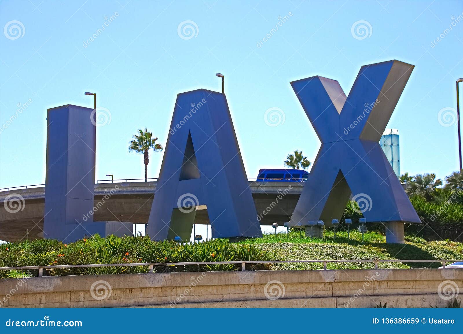 LAX Airport Sign in Los Angeles Editorial Stock Image - Image of pylon ...
